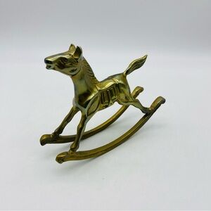 VINTAGE GATCO SOLID BRASS ROCKING HORSE